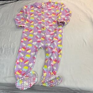24M Adorable Cupcake Print Fleece Onesie Sleeper